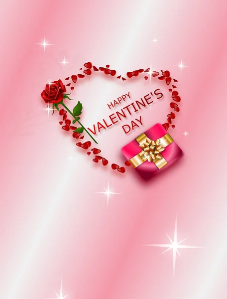 Фон Валентина с сердцем из роз — стоковое фото