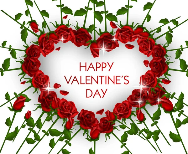 Greeting card to valentine's day with rose heart — Stock Photo, Image