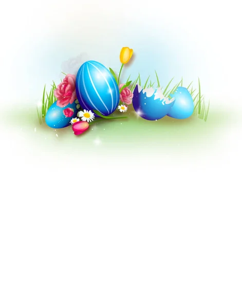 Paskalya arka plan Paskalya yumurtası ile dekore edilmiştir. — Stok fotoğraf