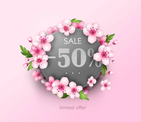 Rosa blomma cirkel - försäljning — Stockfoto