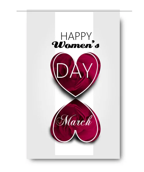 Tarjeta Felicitación Para Día Mujer Decodificada Con Corazón Rosa —  Fotos de Stock