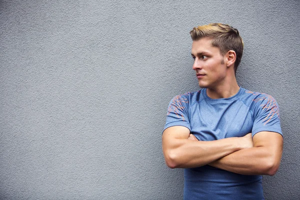 Portrait of handsome young blond sportsman — Stock fotografie