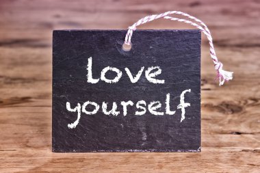 Love kendinizi Tebeşir tahtaya yazılan kelimeler