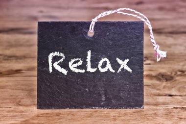 Relax Tebeşir tahtaya yazılmış kelime