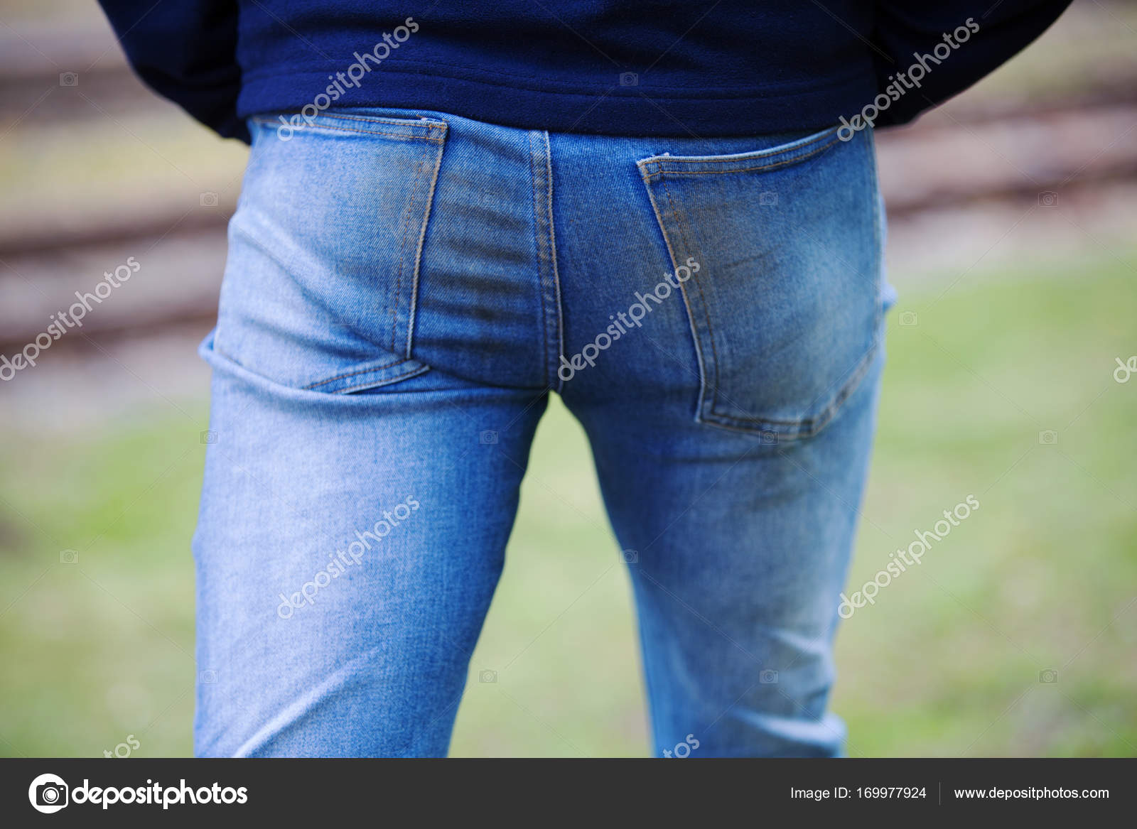 Closeup of butt dirty jeans Stock Photo by ©wernerimages