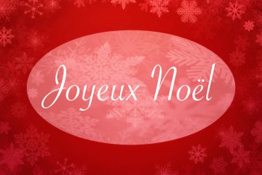 Merry Christmas kırmızı zemin üzerine Fransız yazılı