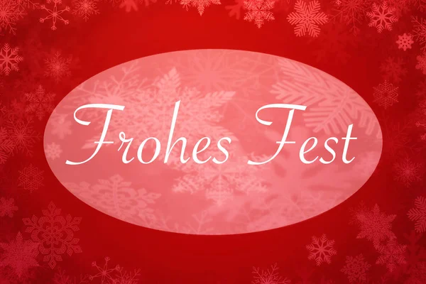 Glædelig jul skrevet på tysk på rød baggrund - Stock-foto