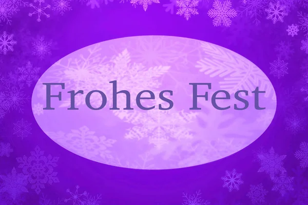 在紫色背景下用德语写的圣诞快乐 — 图库照片