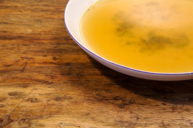 tabak çorba rustik ahşap tablo