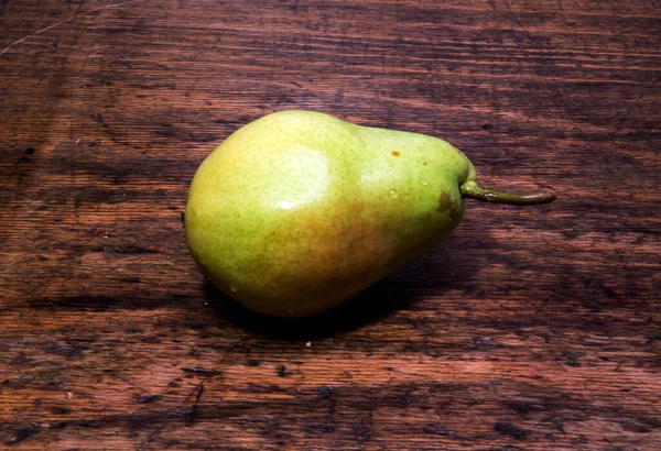 Close Fresh Pear Rustic Wooden Table — Stock Photo, Image