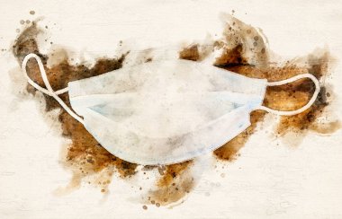 Bir akvaryum biçiminde bir yüz maskesinin yakın çekimi