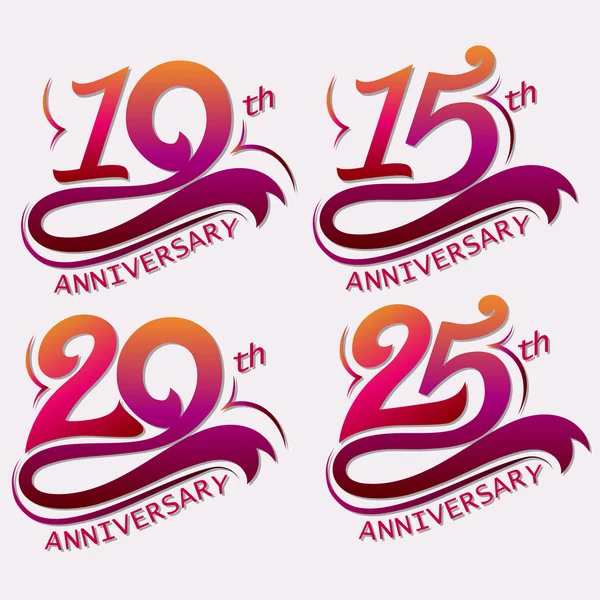 Anniversary Design, Template celebration sign — Stock Vector