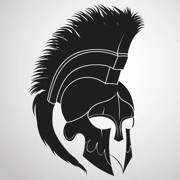 Casco guerrero espartano — Vector de stock