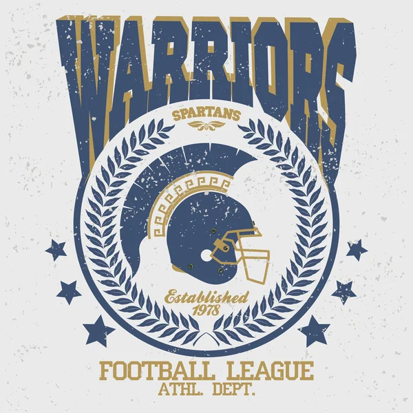 T-shirt football Spartan Warrior — Image vectorielle