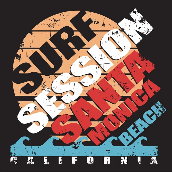 T-shirt de surf design graphique — Image vectorielle