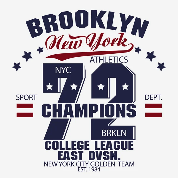 Brooklyn T-Shirt Grafik — Stockvektor