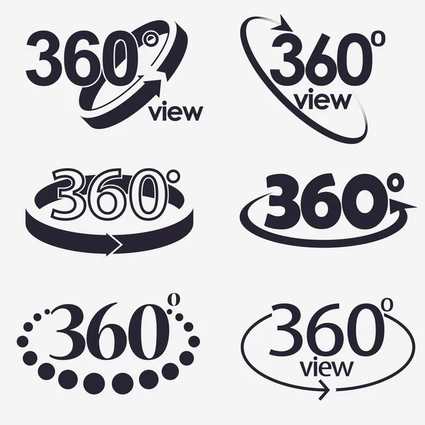 360 grados Ver icono del vector — Archivo Imágenes Vectoriales