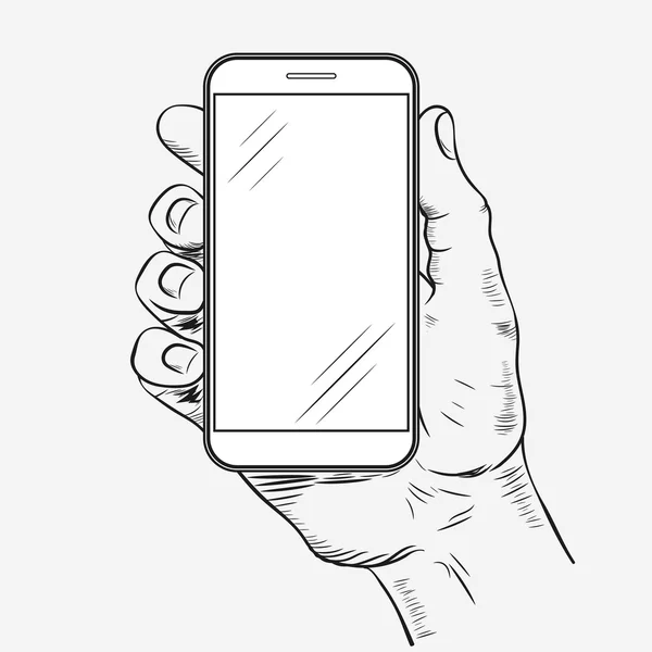 Cellulare in mano — Vettoriale Stock