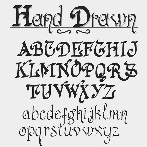 Vintage alphabet, hand drawn font. — Stock Vector