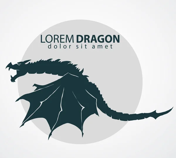 Silhouette vectorielle dragon — Image vectorielle