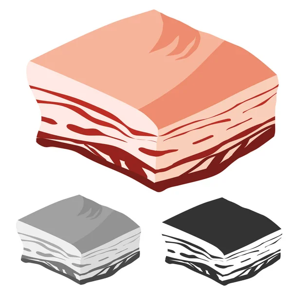 Bacon cortado, produtos de carne fresca — Vetor de Stock