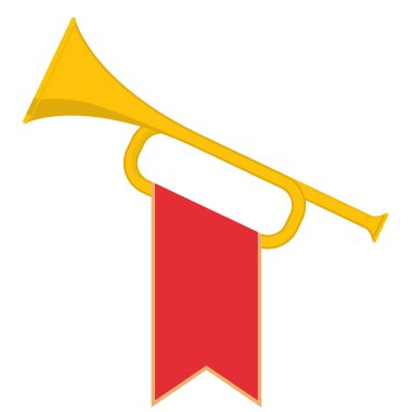 Trumpet with flag clipart