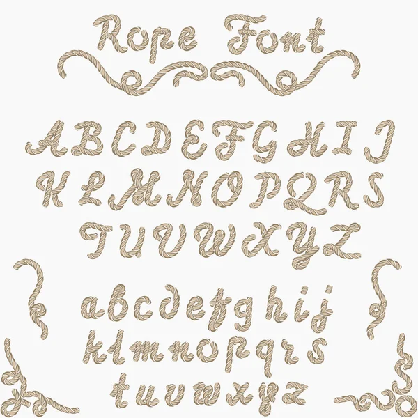 Seilschrift, nautische handgeschriebene Buchstaben — Stockvektor