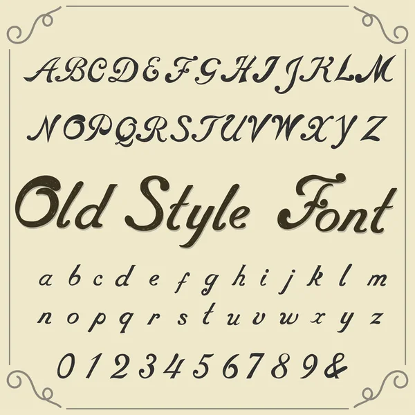 Vintage alphabet, hand drawn font. — Stock Vector