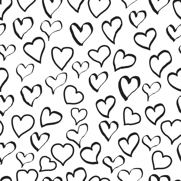 Corações doodle padrão — Vetor de Stock