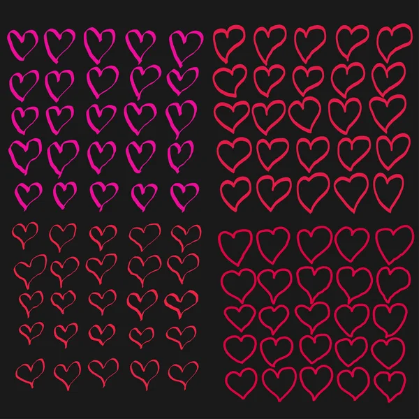 Hand drawn heart set — Stock Vector