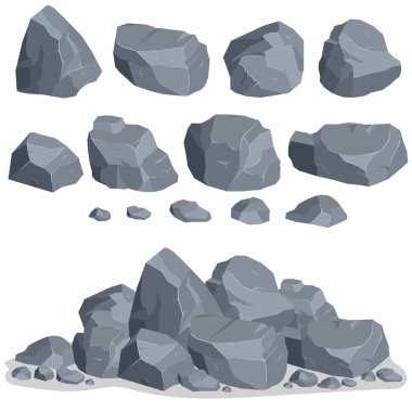 Rock stone set clipart