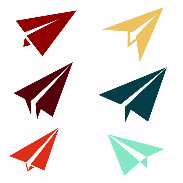 Papper flygplan ikoner — Stock vektor