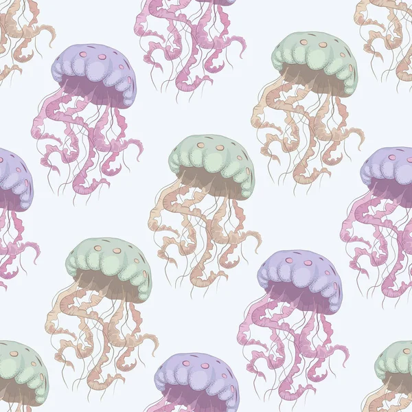水母无缝模式 — 图库矢量图片