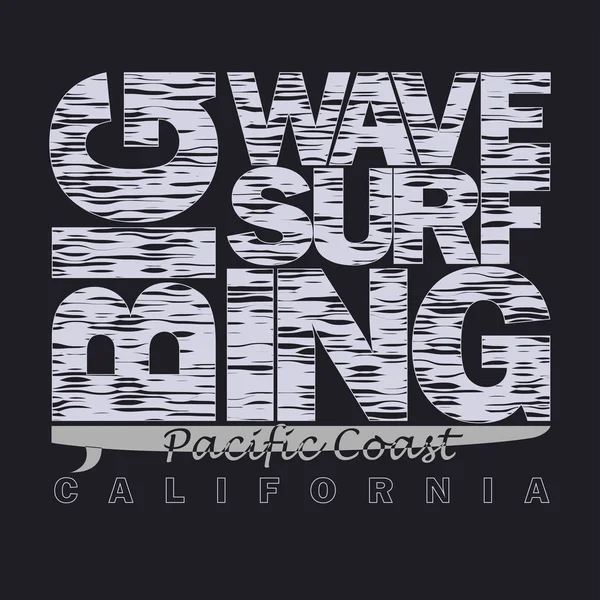 Surfing t-shirt grafisk design. — Stock vektor