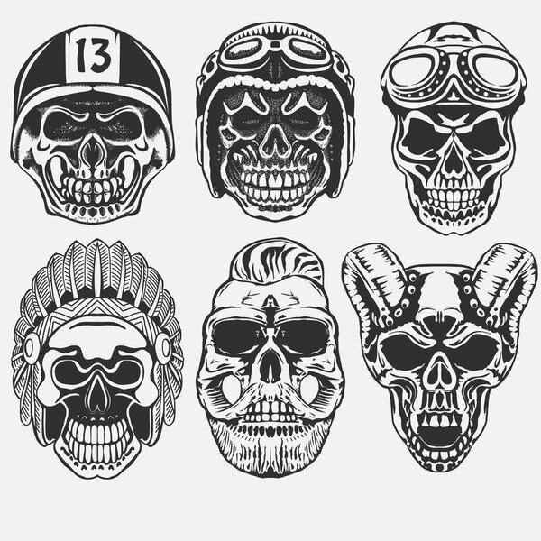 Skull set vector
