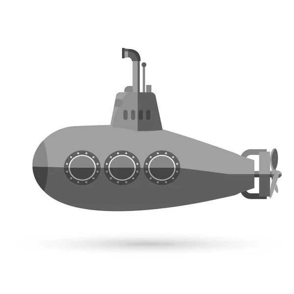 Ubåt med periskop — Stock vektor