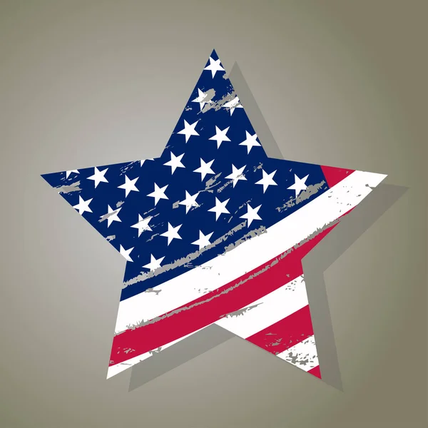 EE.UU. Estrella, Grunge bandera americana, vector — Archivo Imágenes Vectoriales