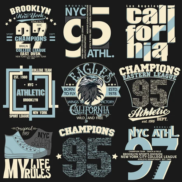 New York t-shirt gráficos —  Vetores de Stock