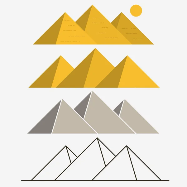 Egyiptom Pyramids, Giza táj. Szerkezeti vektor — Stock Vector