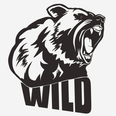 Ayı baş karikatür vektör