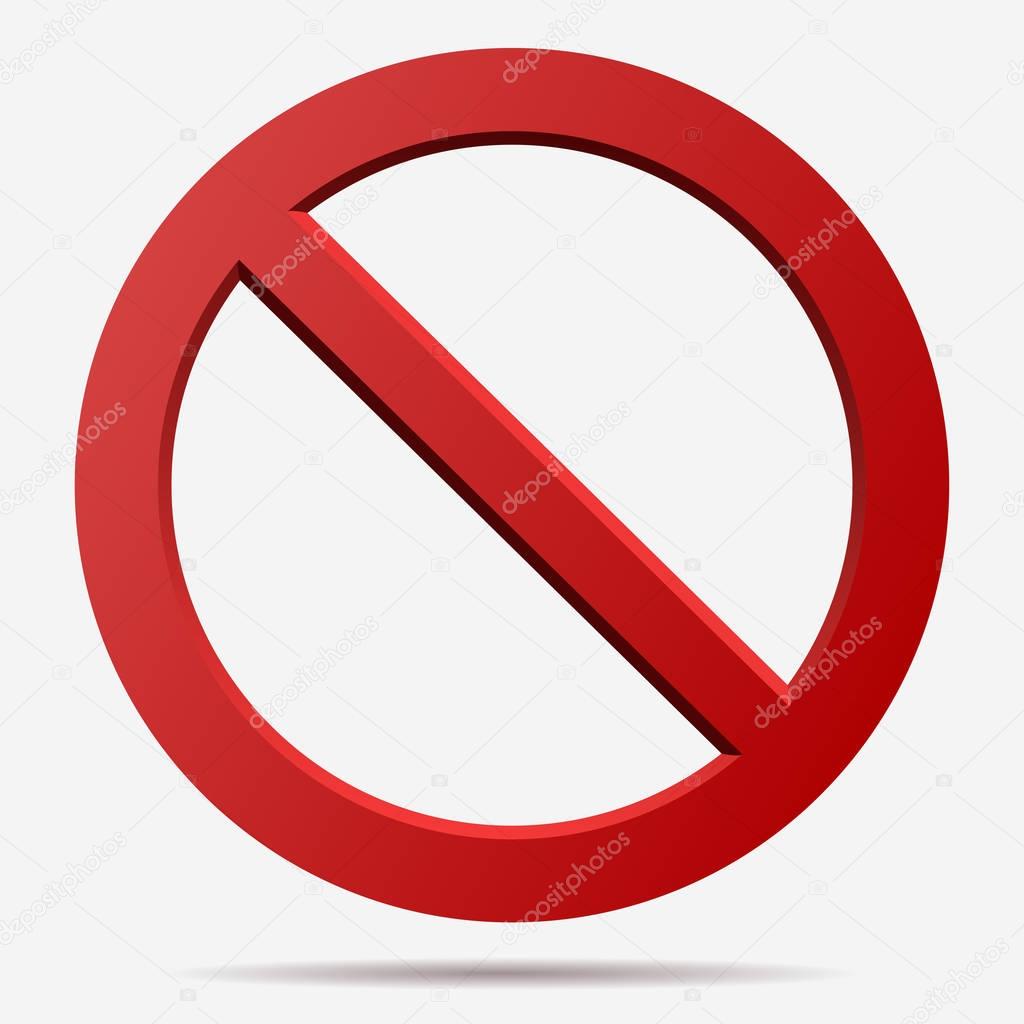 Red prohibition vector sign.
