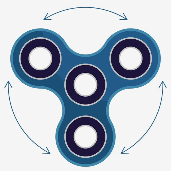 Fidget spinner, alivio del estrés, icono de juguete de giro a mano — Vector de stock