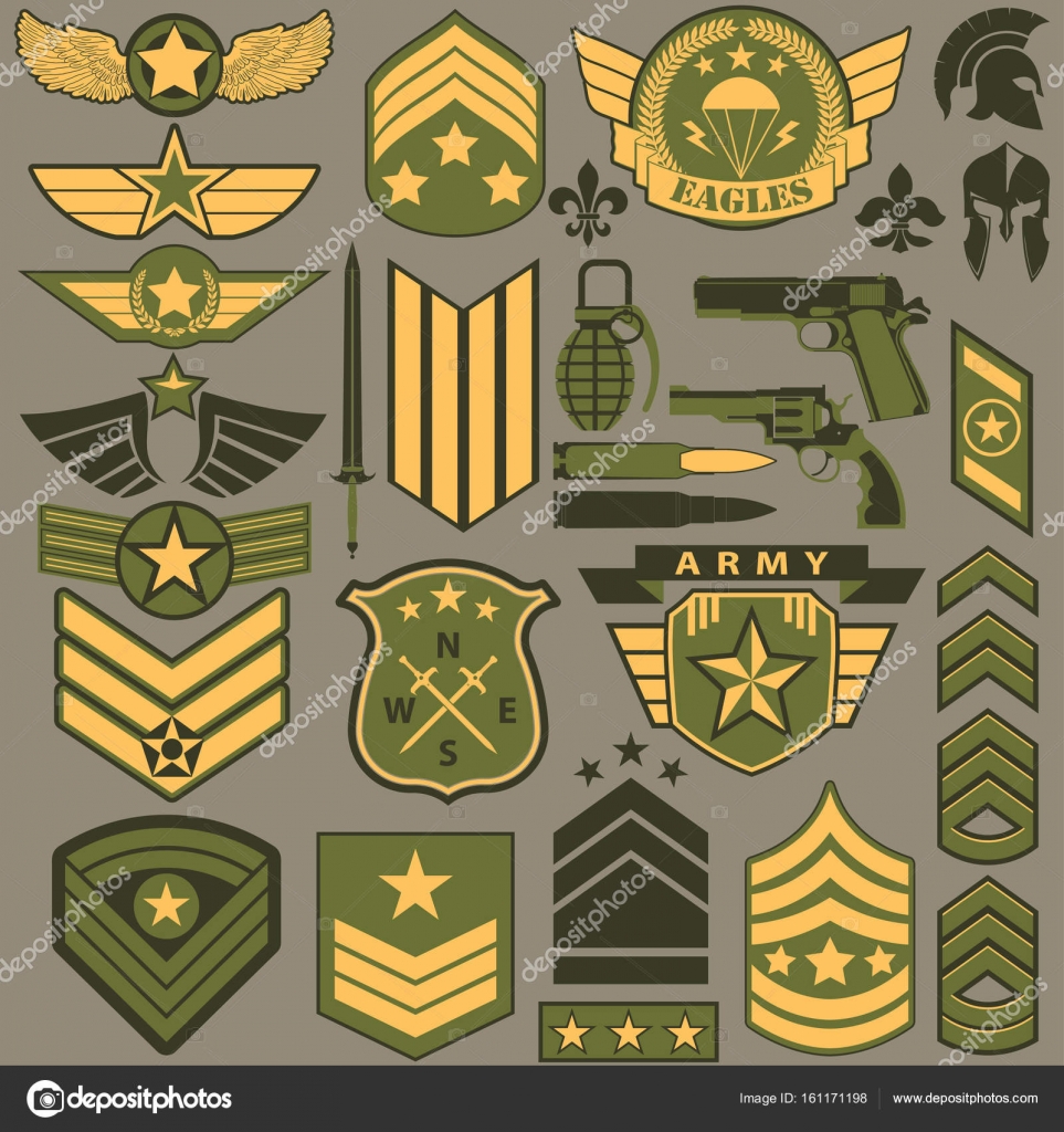 Military ranks set, Army Patches. Vector Stock Vector by ©ambassador80  181250946