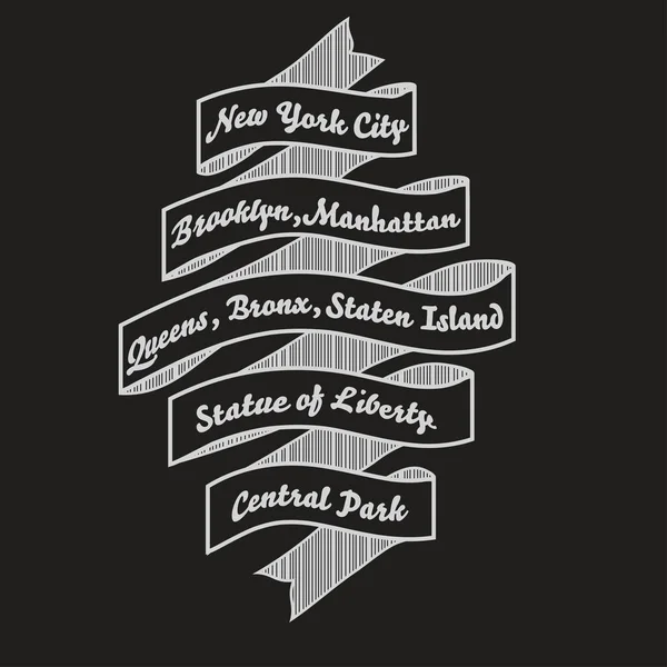 New york city T-shirt typografie, nyc fashion print. Vektor — Stockvektor