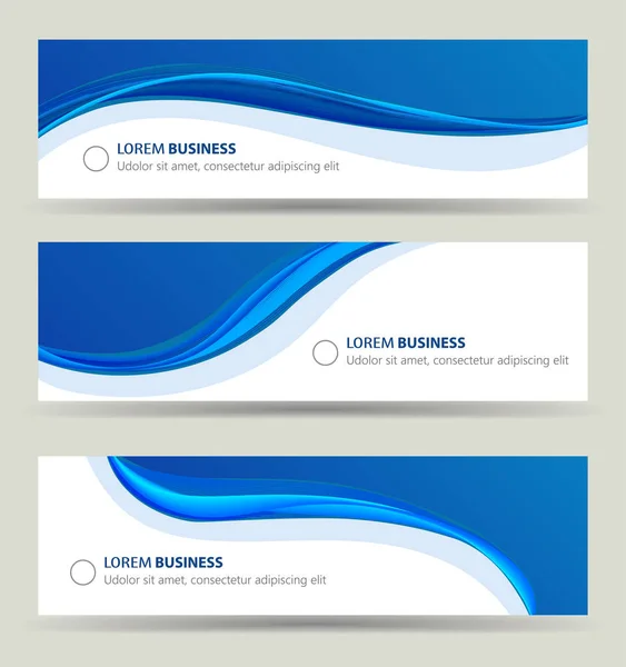 Business banner wave set, card brochure cover template — Stock Vector