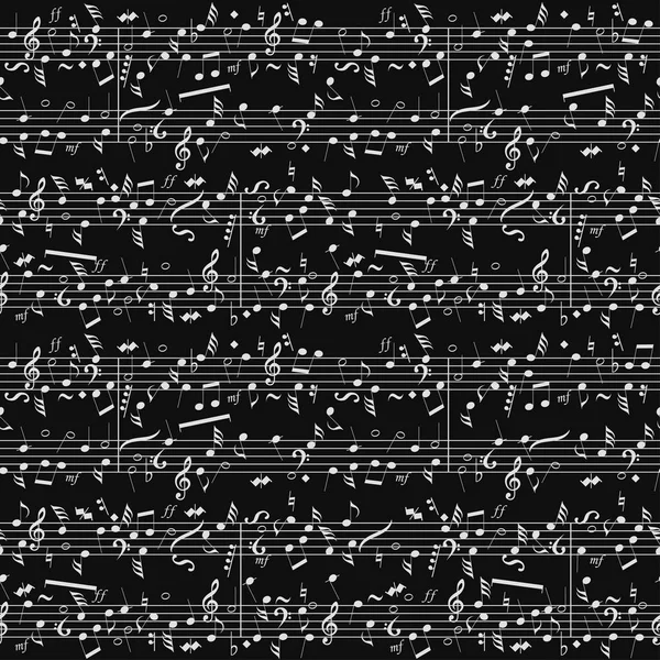 Naadloze muzieknotatie achtergrond — Stockvector