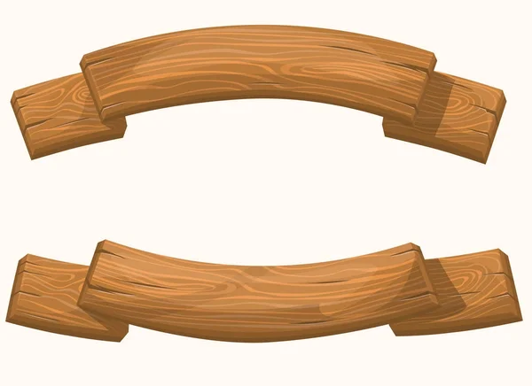 Wektor drewna banery i wstążki — Wektor stockowy