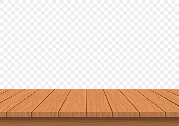 Wooden board top on transparent background — Stock Vector