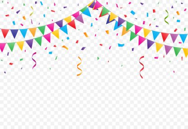 Konfeti vektör ile parti bayrakları