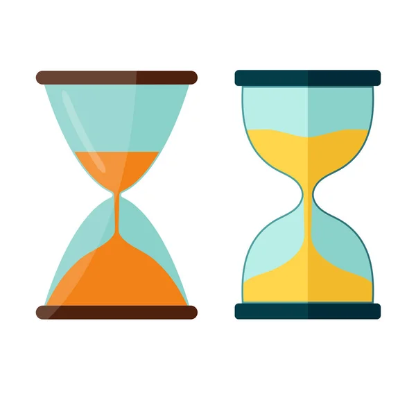 Icono de reloj de arena, vector de vidrio de arena transparente — Vector de stock